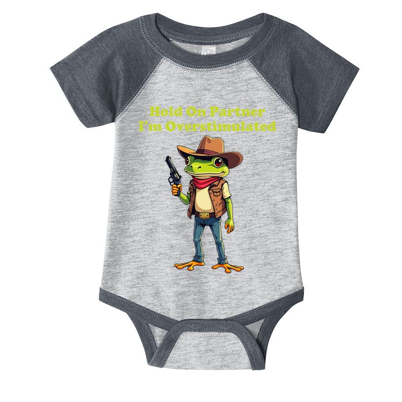 Hold On Partner IM Overstimulated Cow Frog Infant Baby Jersey Bodysuit