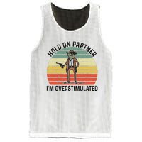 Hold On Partner IM Overstimulated Cowboy Frog Vintage Mesh Reversible Basketball Jersey Tank