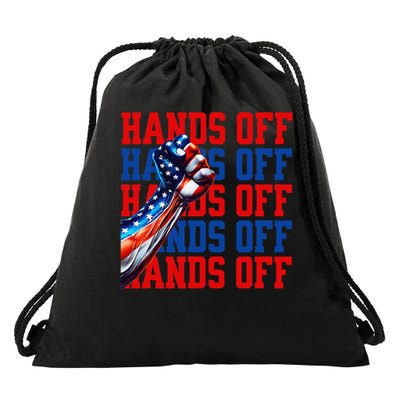 Hands Off Protest Social Security And Medicare Protest Drawstring Bag