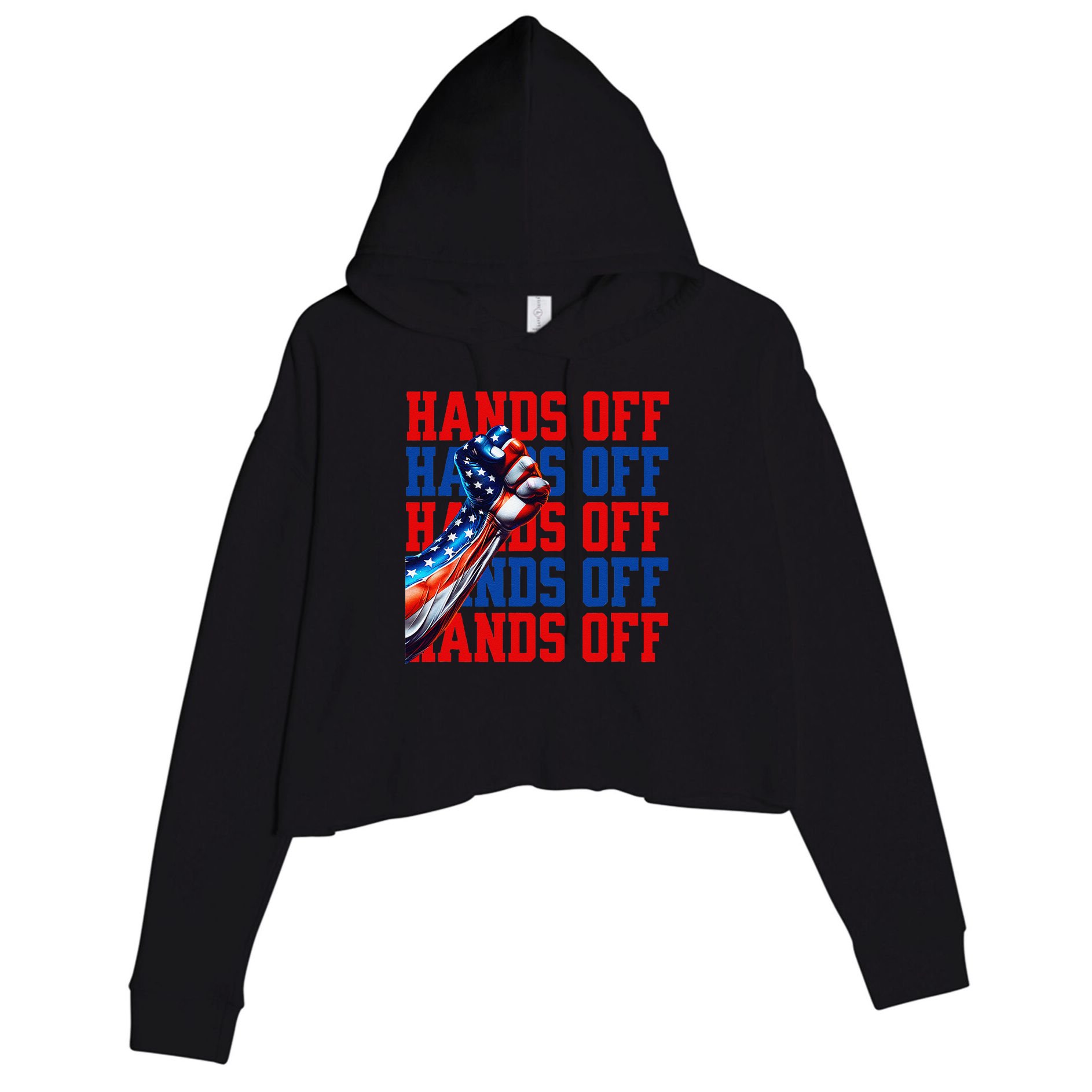 Hands Off Protest Social Security And Medicare Protest Crop Fleece Hoodie