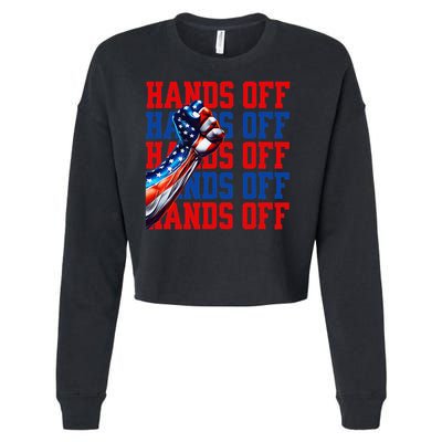 Hands Off Protest Social Security And Medicare Protest Cropped Pullover Crew