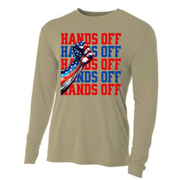 Hands Off Protest Social Security And Medicare Protest Cooling Performance Long Sleeve Crew