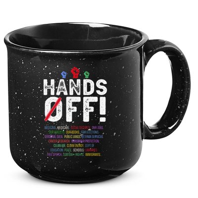 Hands Off Protest Social Security And Medicare Protest 15oz Campfire Ceramic Mug
