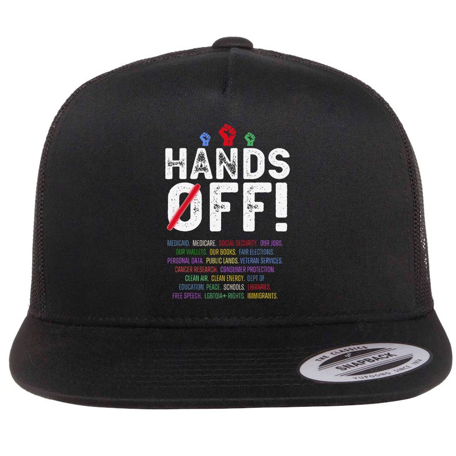 Hands Off Protest Social Security And Medicare Protest Flat Bill Trucker Hat