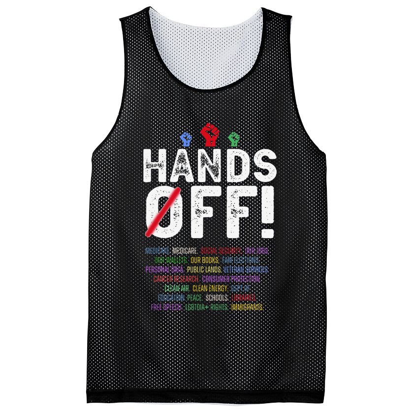 Hands Off Protest Social Security And Medicare Protest Mesh Reversible Basketball Jersey Tank