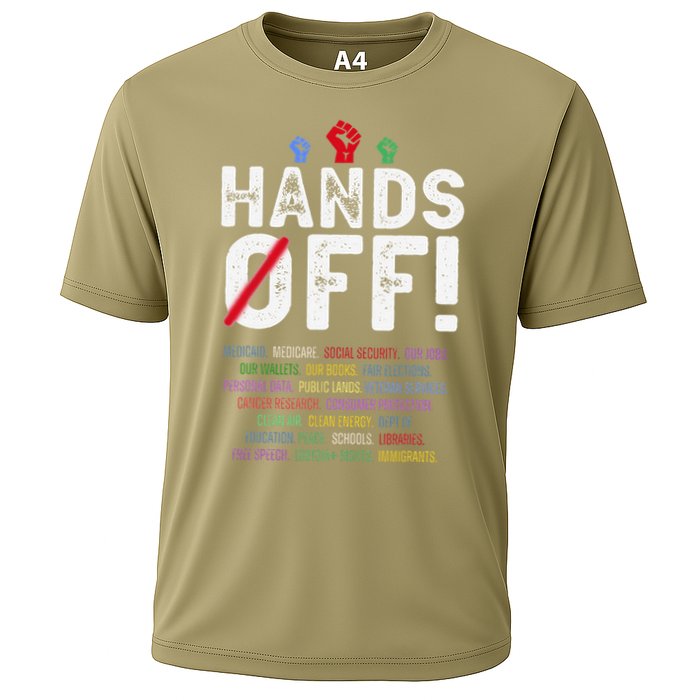 Hands Off Protest Social Security And Medicare Protest Cooling Performance Crew T-Shirt