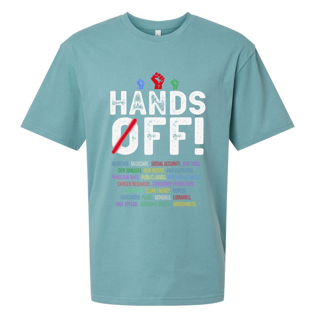 Hands Off Protest Social Security And Medicare Protest Sueded Cloud Jersey T-Shirt