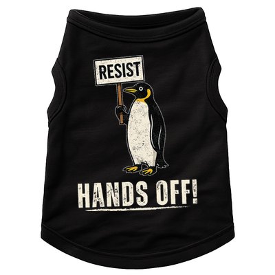 Hands Off Penguins Protest Against Tariffs Penguin Resist Doggie Tank