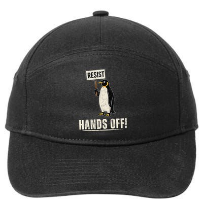 Hands Off Penguins Protest Against Tariffs Penguin Resist 7-Panel Snapback Hat