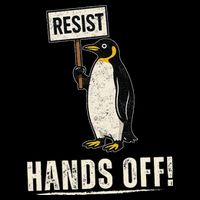 Hands Off Penguins Protest Against Tariffs Penguin Resist 16 in Basic Backpack