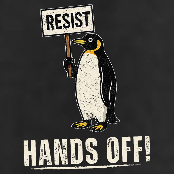 Hands Off Penguins Protest Against Tariffs Penguin Resist Golf Towel