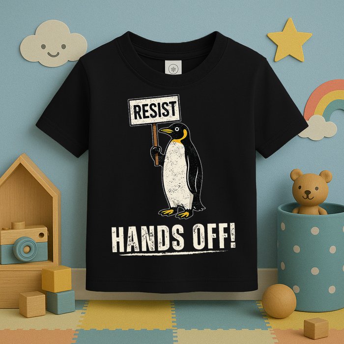 Hands Off Penguins Protest Against Tariffs Penguin Resist Toddler T-Shirt
