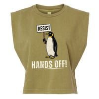 Hands Off Penguins Protest Against Tariffs Penguin Resist Garment-Dyed Women's Muscle Tee