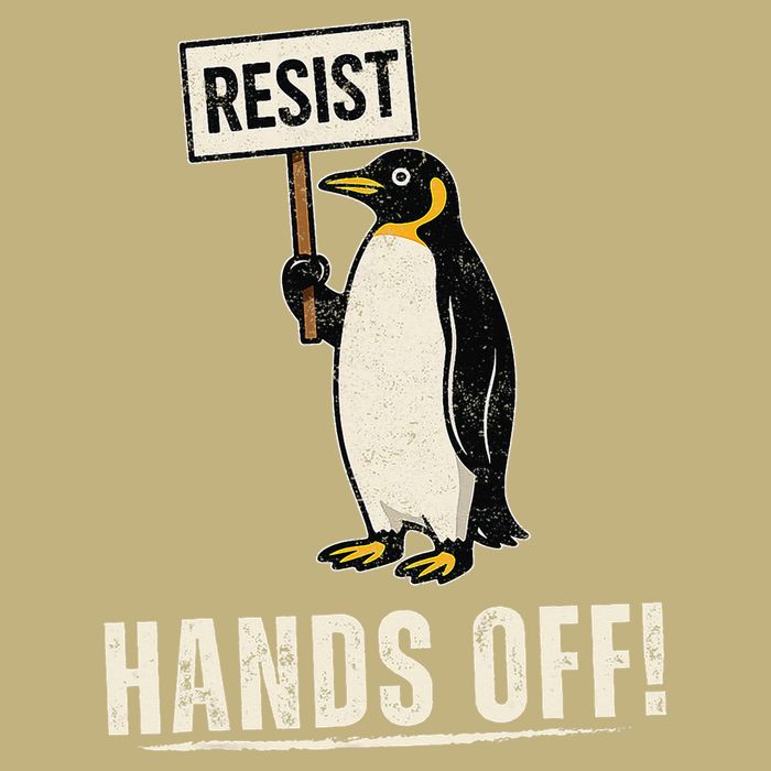 Hands Off Penguins Protest Against Tariffs Penguin Resist Tall Long Sleeve T-Shirt