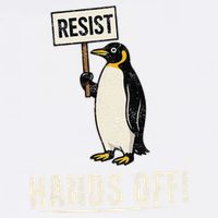 Hands Off Penguins Protest Against Tariffs Penguin Resist Garment-Dyed Sweatshirt