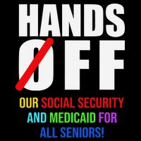 Hands Off Protest Social Security And Medicare Protest Stripe Pom Pom Beanie