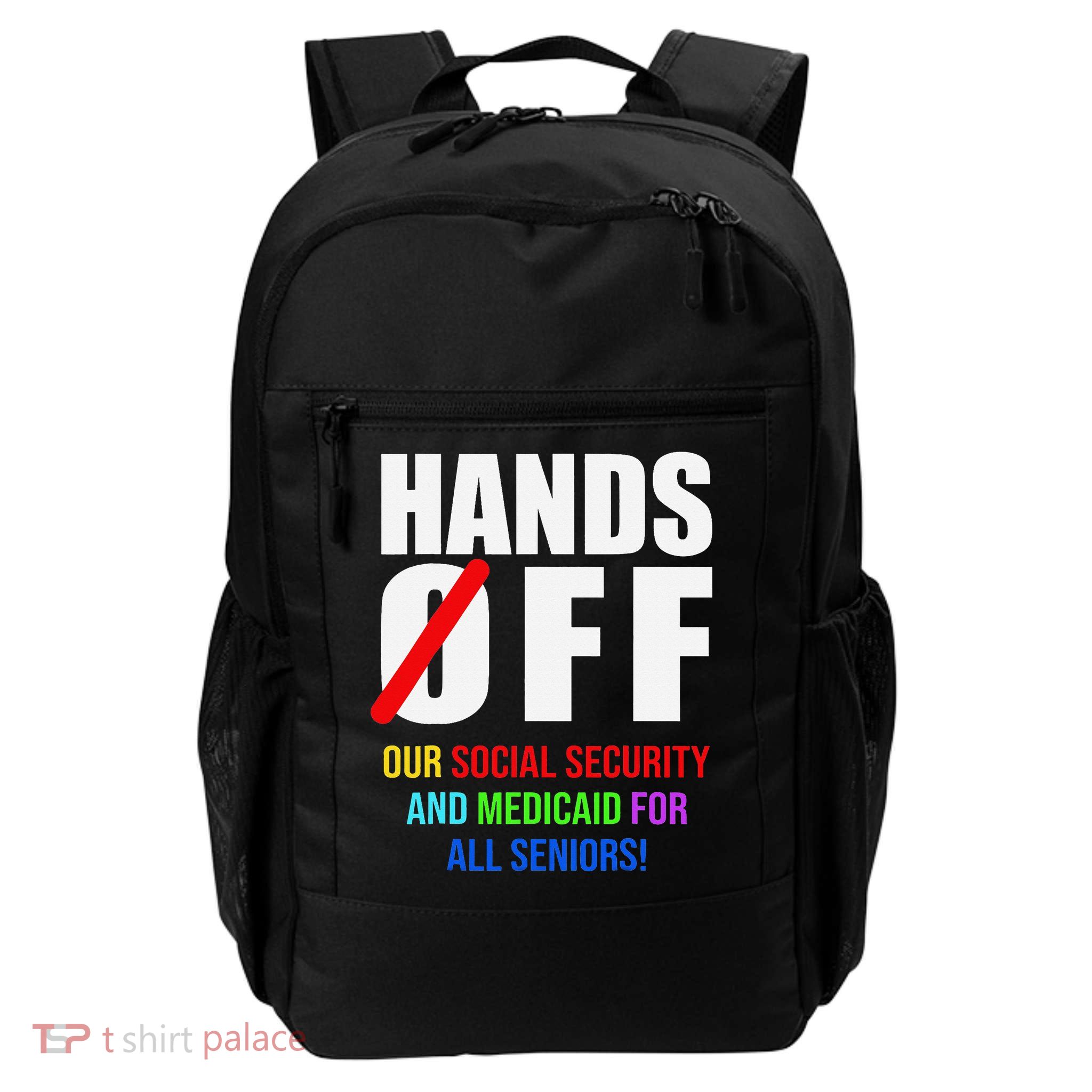 Hands Off Protest Social Security And Medicare Protest Backpack