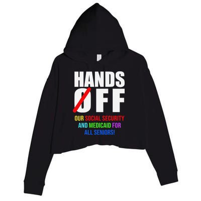 Hands Off Protest Social Security And Medicare Protest Crop Fleece Hoodie