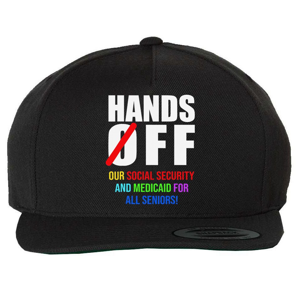 Hands Off Protest Social Security And Medicare Protest Wool Snapback Cap