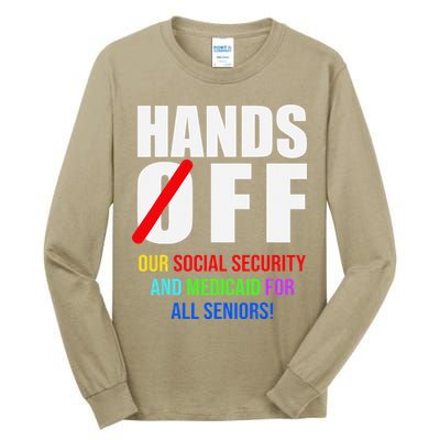Hands Off Protest Social Security And Medicare Protest Tall Long Sleeve T-Shirt