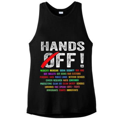 Hands Off Protest Social Security And Medicare Protest Ladies PosiCharge Tri-Blend Wicking Tank