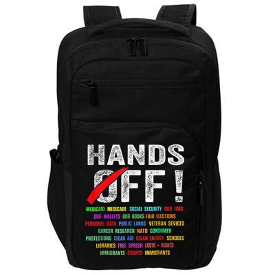 Hands Off Protest Social Security And Medicare Protest Impact Tech Backpack