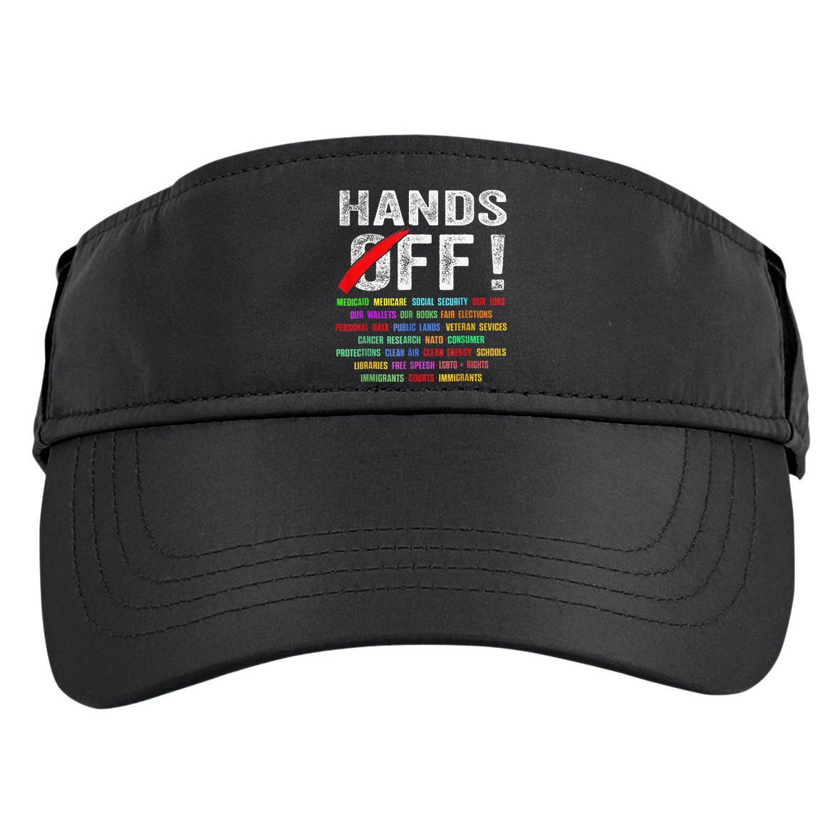 Hands Off Protest Social Security And Medicare Protest Adult Drive Performance Visor