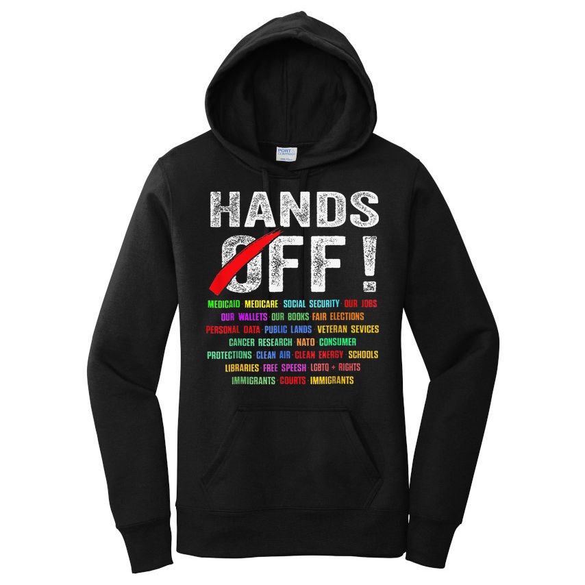 Hands Off Protest Social Security And Medicare Protest Women's Pullover Hoodie