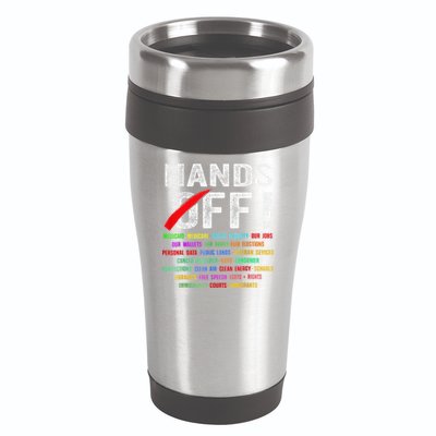 Hands Off Protest Social Security And Medicare Protest 16oz Travel Tumbler