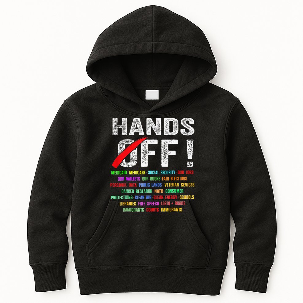 Hands Off Protest Social Security And Medicare Protest Kids Hoodie