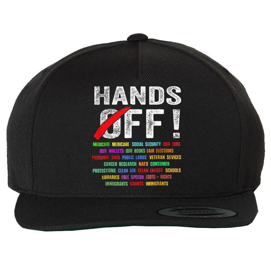 Hands Off Protest Social Security And Medicare Protest Wool Snapback Cap