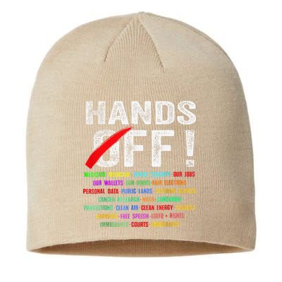 Hands Off Protest Social Security And Medicare Protest Sustainable Beanie