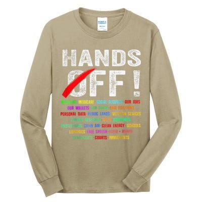 Hands Off Protest Social Security And Medicare Protest Tall Long Sleeve T-Shirt
