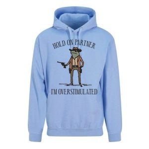 Hold On Partner IM Overstimulated Cow Frog Unisex Surf Hoodie