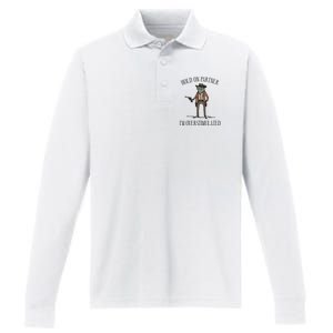 Hold On Partner IM Overstimulated Cow Frog Performance Long Sleeve Polo