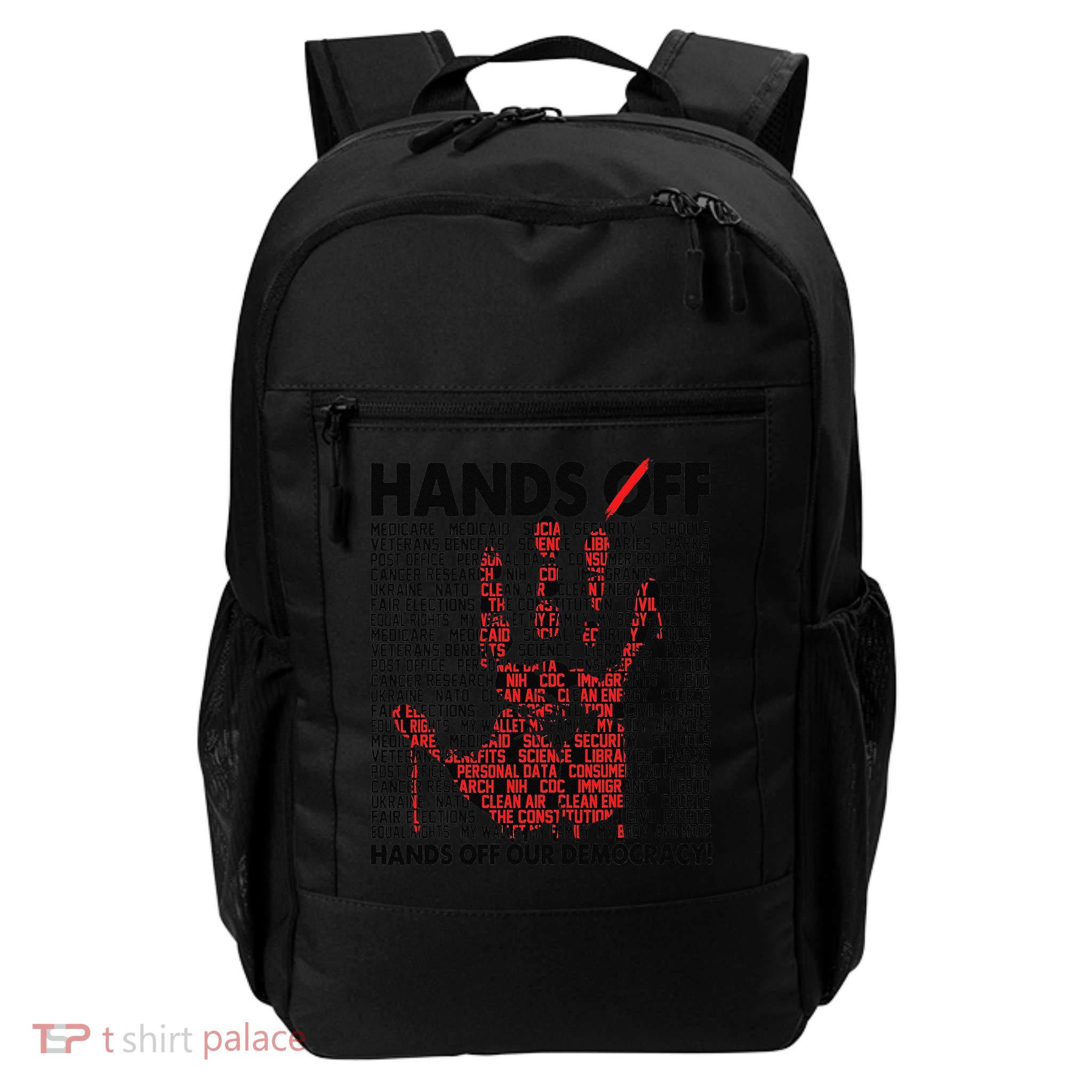 Hands Off Protest Social Security And Medicare Protest Gift Backpack