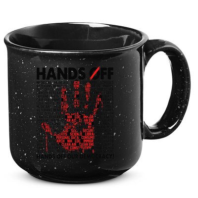 Hands Off Protest Social Security And Medicare Protest Gift 15oz Campfire Ceramic Mug