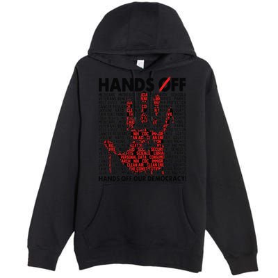 Hands Off Protest Social Security And Medicare Protest Gift Premium Pullover Hoodie