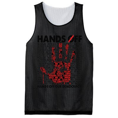 Hands Off Protest Social Security And Medicare Protest Gift Mesh Reversible Basketball Jersey Tank