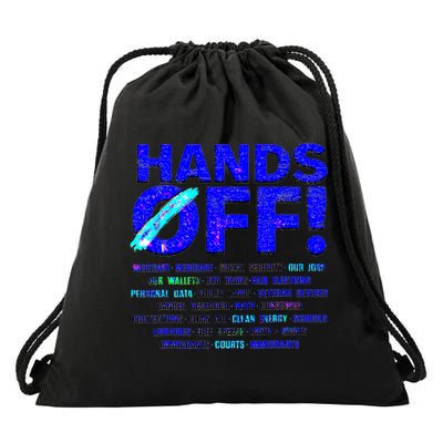 Hands Off Protest  Drawstring Bag