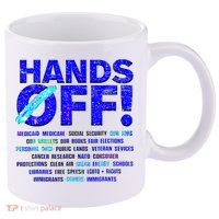 Hands Off Protest  11oz C Handle Ceramic Mug