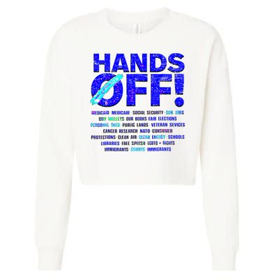Hands Off Protest  Cropped Pullover Crew