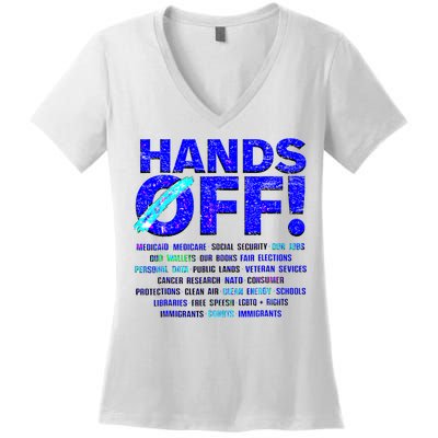 Hands Off Protest  Women's V-Neck T-Shirt