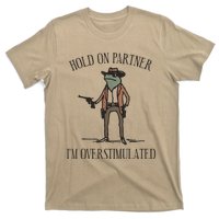 Hold On Partner IM Overstimulated Cowboy Frog Vintage T-Shirt