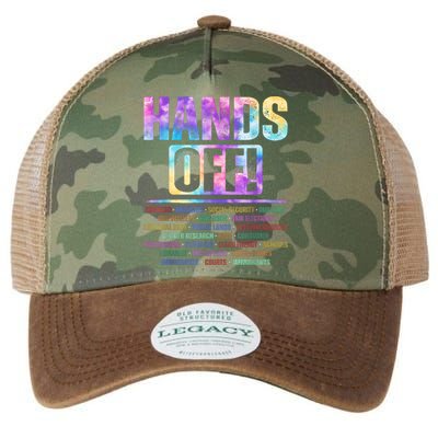 Hands Off Protest Social Security And Medicare Protest   Legacy Tie Dye Trucker Hat