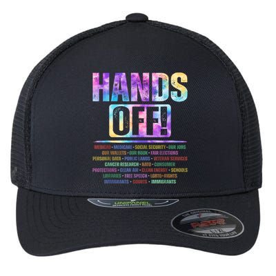 Hands Off Protest Social Security And Medicare Protest   Flexfit Unipanel Trucker Cap