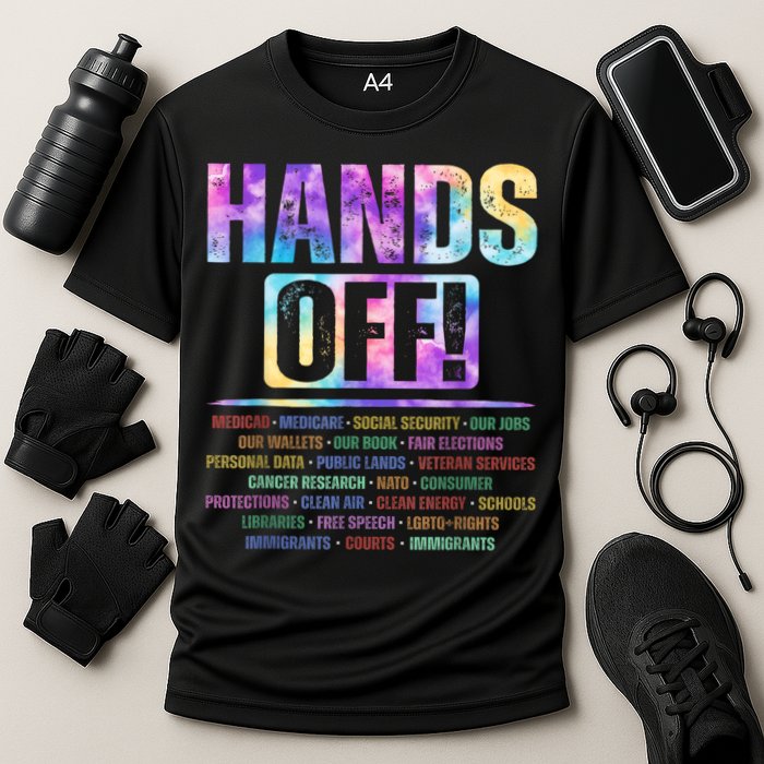 Hands Off Protest Social Security And Medicare Protest   Cooling Performance Crew T-Shirt