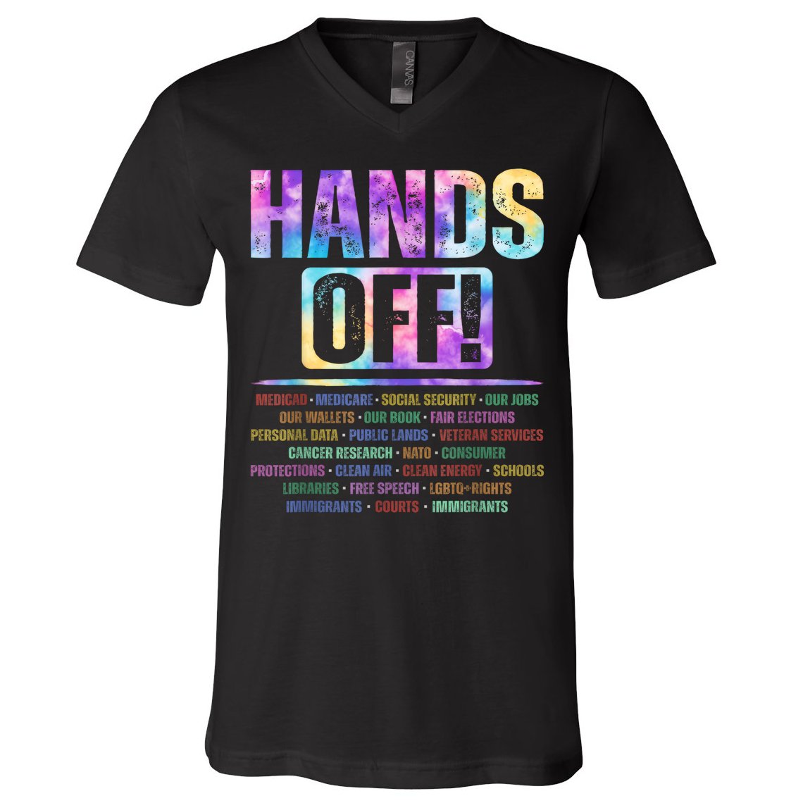Hands Off Protest Social Security And Medicare Protest   V-Neck T-Shirt