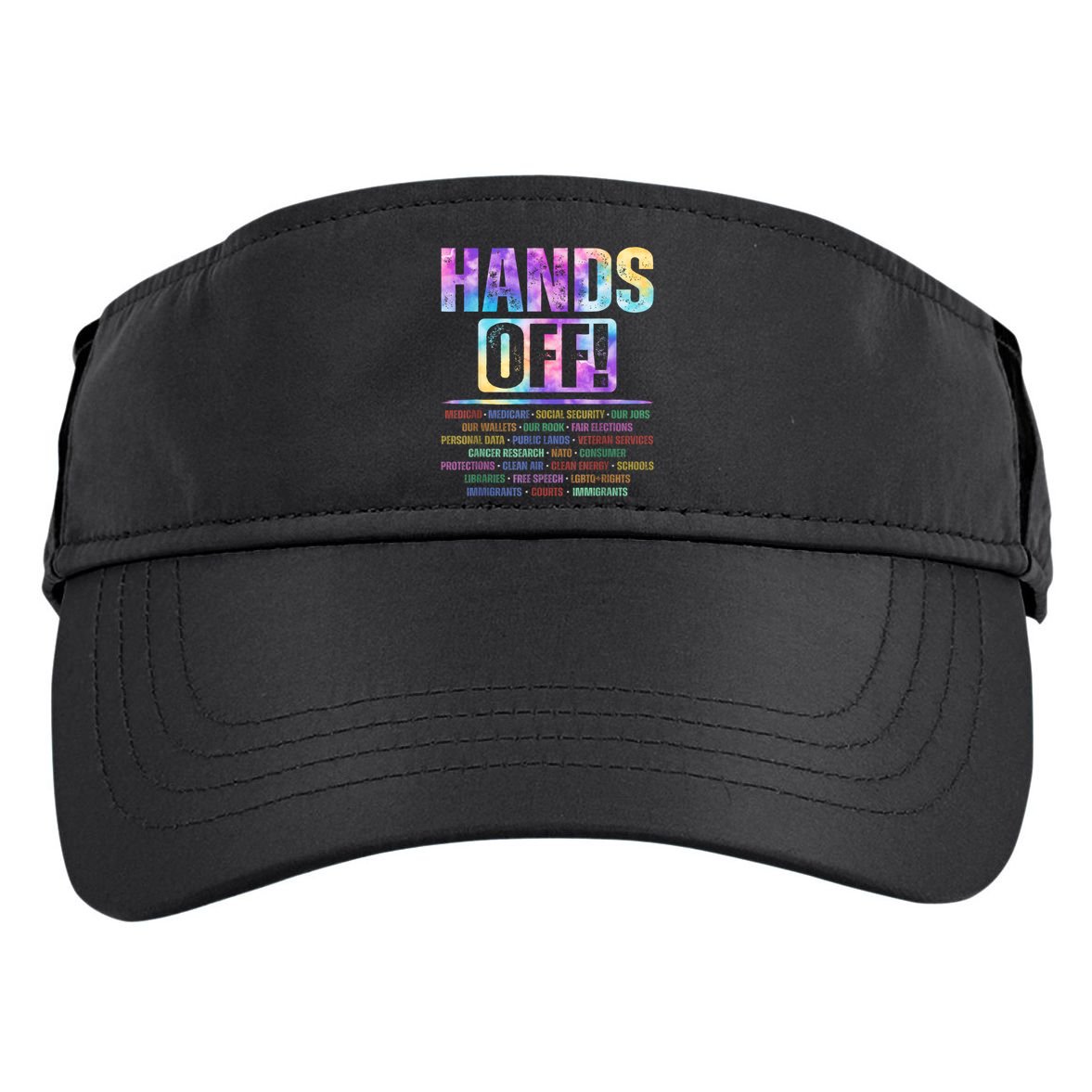 Hands Off Protest Social Security And Medicare Protest   Adult Drive Performance Visor