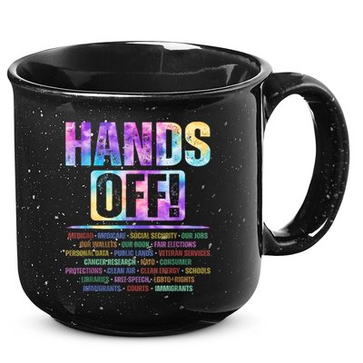 Hands Off Protest Social Security And Medicare Protest   15oz Campfire Ceramic Mug